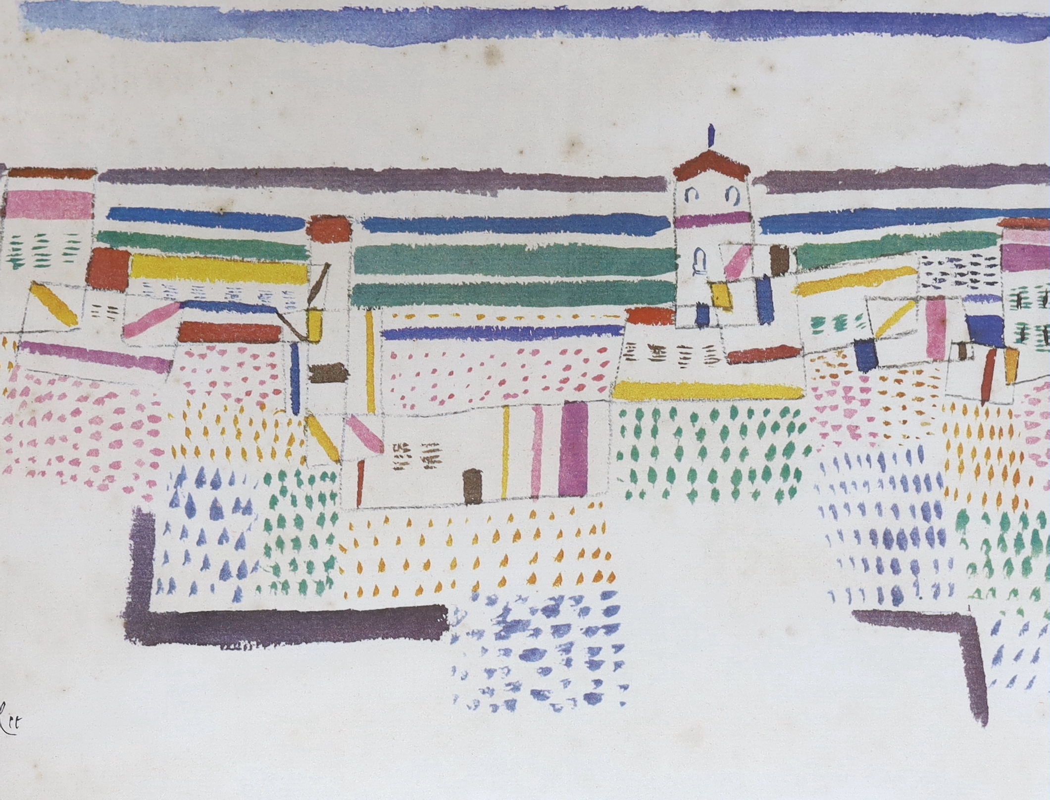 After Paul Klee (1879-1940), colour print, 'Sudfranzosiches Seebad 1927', overall 40 x 48cm